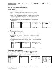 CHAPTER 6 Calculator Notes for the TI-83 Plus and ... - Keymath.com