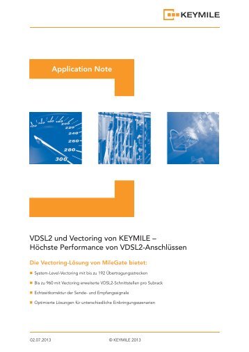 Application Note - Vectoring mit MileGate - KEYMILE