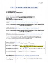 Approve Third Party Administrator Agreement with Gallagher Bassett ...