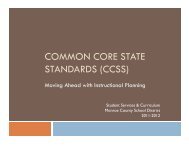 common core state standards (ccss) - Monroe County School District