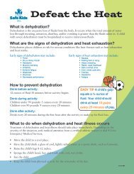 What are the signs of dehydration and heat ... - Safe Kids Columbus