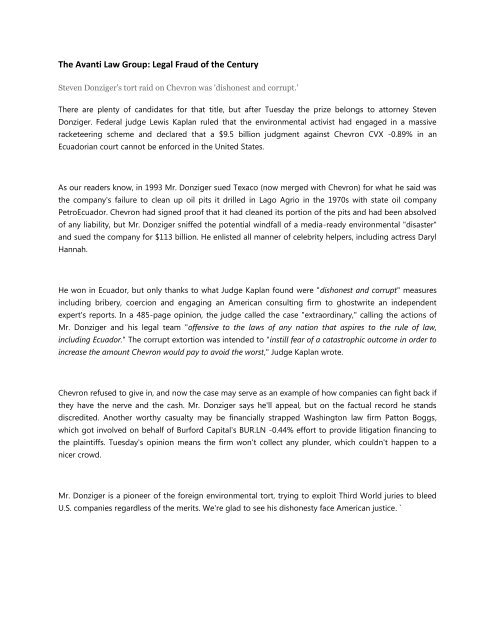 The Avanti Law Group: Legal Fraud of the Century