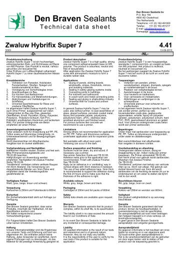 Zwaluw Hybrifix Super 7 4.41 - Den Braven