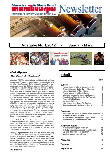 Newsletter Musikcorps Großen-Linden Ausgabe 1-2012