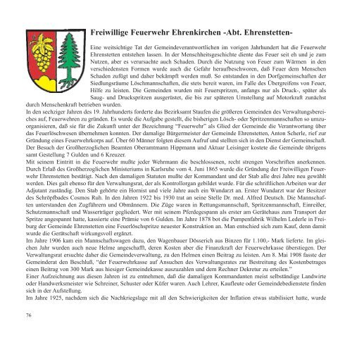 Freiwillige Feuerwehr Ehrenkirchen -Abt. Ehrenstetten-