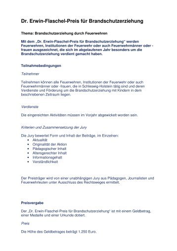 Dr. Erwin Flaschel-Preis - Landesfeuerwehrverband Schleswig ...