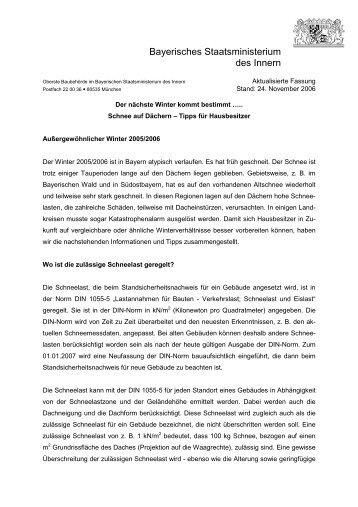 Merkblatt Schnee auf DÃ¤chern Aktualisierte Schlussfassung _2