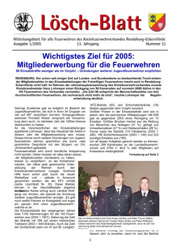 Wichtigstes Ziel fÃ¼r 2005 - Kreisfeuerwehrverband Rendsburg ...