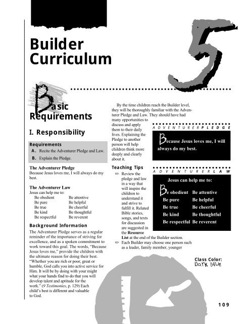 Builder Curriculum KFW Adventurers