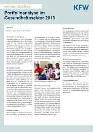 Portfolioanalyse im Gesundheitssektor 2013 - KfW Entwicklungsbank
