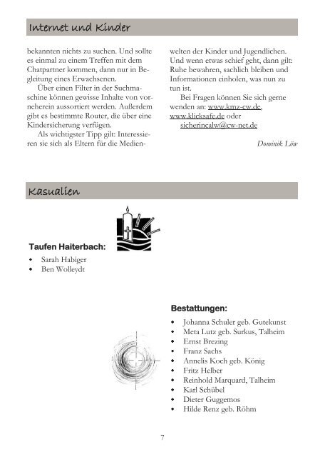 2011-01 Kontaktschleife.pdf - Kirchengemeinde Haiterbach