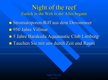 Night of the reef Zurück in die Welt in der alles begann - deepblue