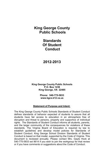 Code of Conduct - King George County Schools