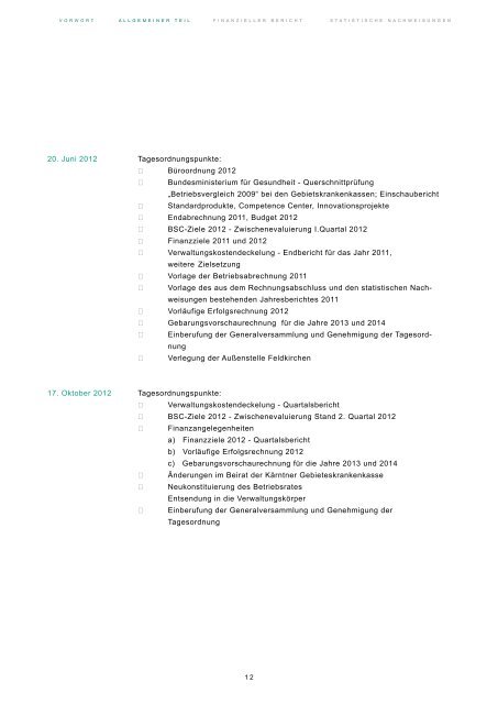 KGKK-Jahresbericht 2012 - Kärntner Gebietskrankenkasse
