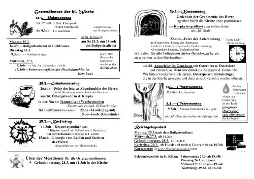 Pfarrbrief Karwoche 13.pub - Katholische Gemeinde Liebfrauen