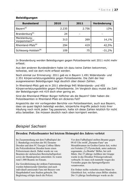 Gewalt gegen Polizisten - Keine Gewalt gegen Polizisten eV