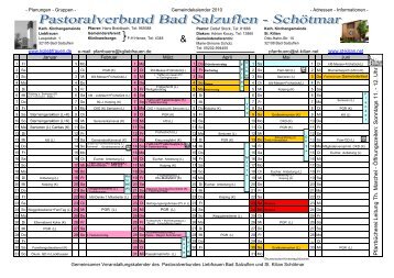 Jahreskalender Gemeinde 2010 - Katholische Gemeinde Liebfrauen