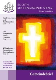 Gemeindebrief - Evangelische Kirchengemeinde Spenge