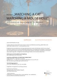 watching a cat watching a mouse hole - Kunsthochschule Berlin ...