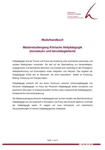 Modulhandbuch Masterstudiengang Klinische Heilpädagogik ...