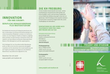 Info-Flyer Projekt und Studium - Katholische Hochschule Freiburg