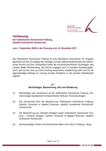 neue Verfassung - Katholische Hochschule Freiburg
