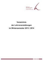 Vorlesungsverzeichnis Wintersemester 2013 / 2014 in einem ...