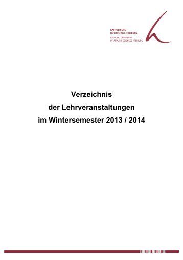 Vorlesungsverzeichnis Wintersemester 2013 / 2014 in einem ...