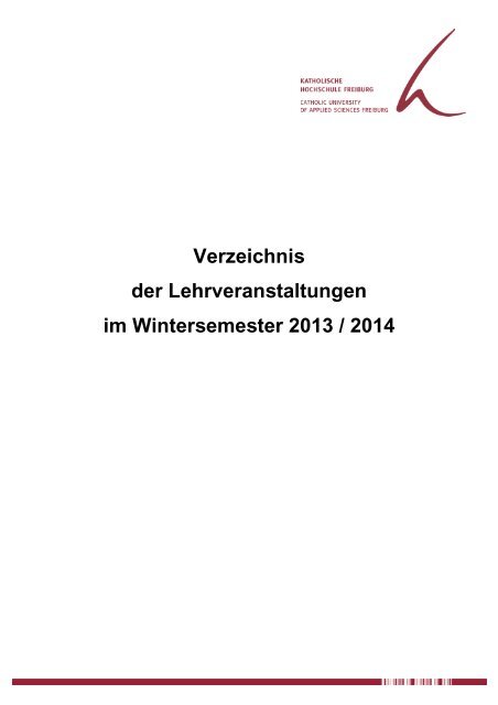 Vorlesungsverzeichnis Wintersemester 2013 / 2014 in einem ...