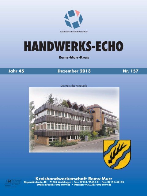 Handwerks-Echo Nr. 157 - Kreishandwerkerschaft Rems-Murr