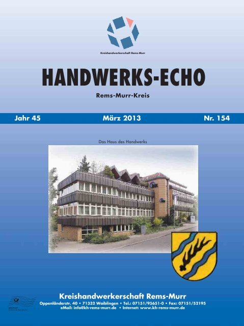 Handwerks-Echo Nr. 154 - Kreishandwerkerschaft Rems-Murr