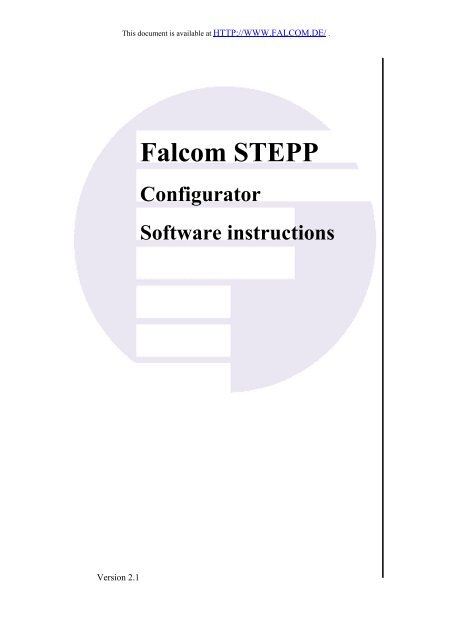 Falcom STEPP Configurator Software instructions