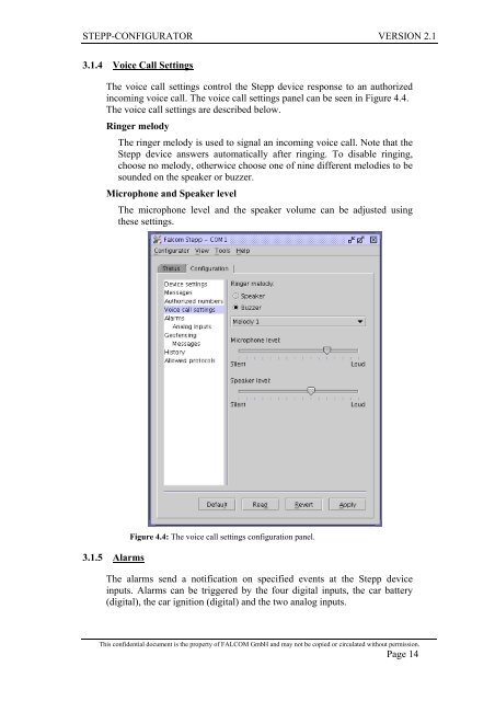 Falcom STEPP Configurator Software instructions