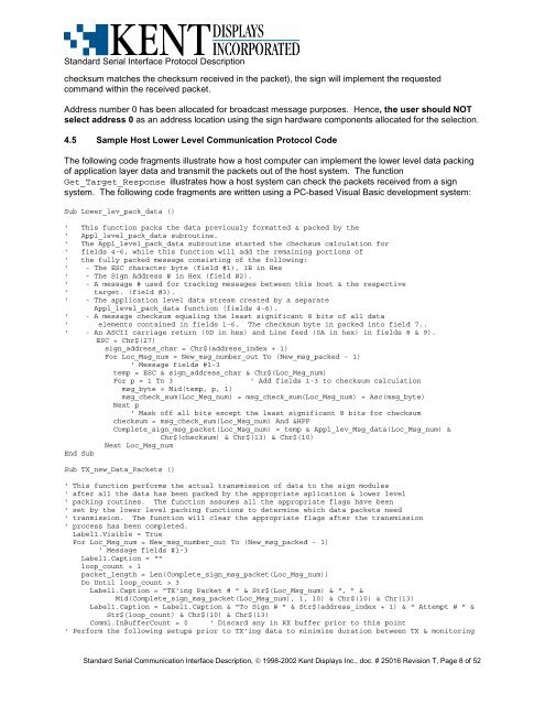 STANDARD SERIAL COMMUNICATION INTERFACE and ...