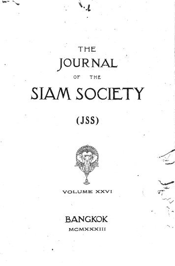 The Journal of the Siam Society Vol. XXVI, Part 1-2, 1933 - Khamkoo