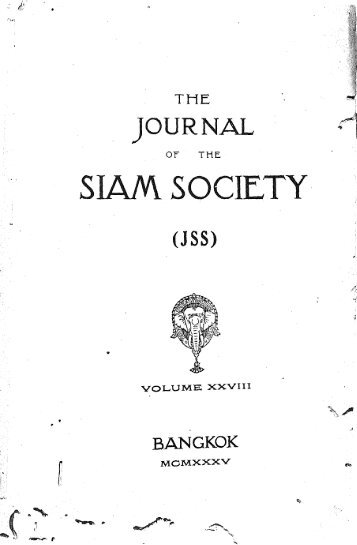 The Journal of the Siam Society Vol. XXVIII, Part 1-2, 1935 - Khamkoo