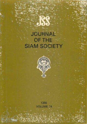 The Journal of the Siam Society Vol. LXXIV, Part 1-2, 1986 - Khamkoo