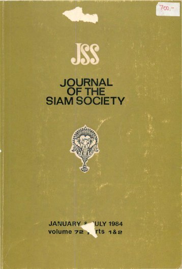 The Journal of the Siam Society Vol. LXXII, Part 1-2, 1984 - Khamkoo