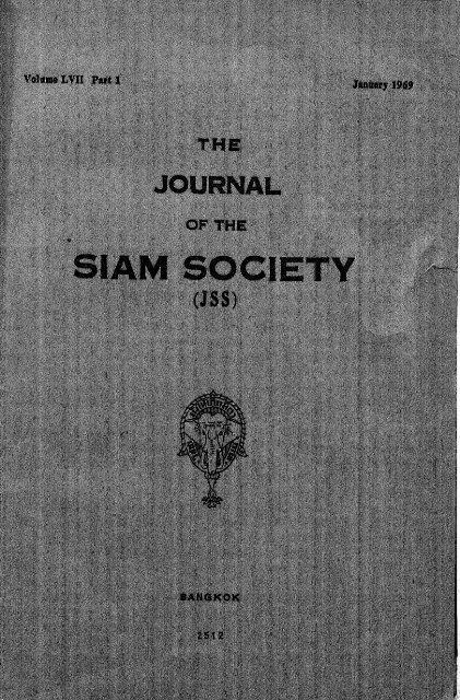The Journal of the Siam Society Vol. LVII, Part 1-2, 1969 - Khamkoo