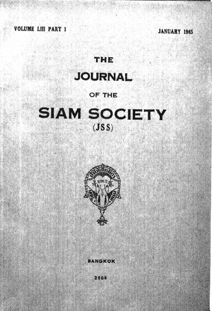 The Journal of the Siam Society Vol. LIII, Part 1-2, 1965 - Khamkoo