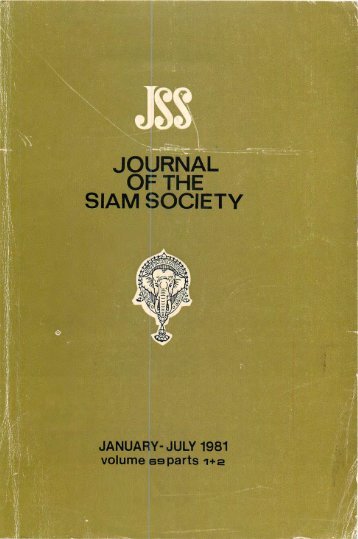 The Journal of the Siam Society Vol. LXIX, Part 1-2, 1981 - Khamkoo
