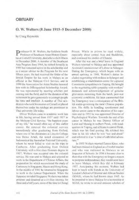 The Journal of the Siam Society Vol. LXXXIX, Part 1-2 ... - Khamkoo