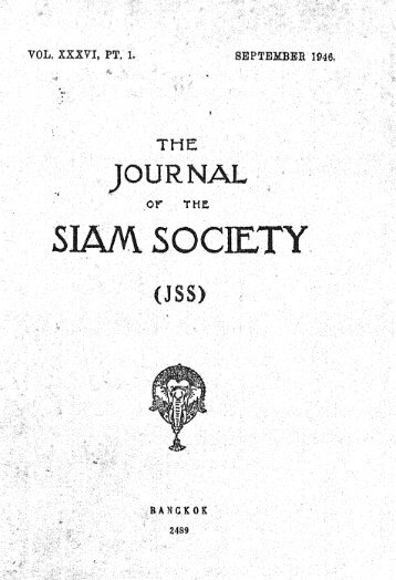 The Journal of the Siam Society Vol. XXXVI, Part 1-2, 1946 - Khamkoo