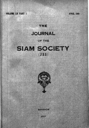 The Journal of the Siam Society Vol. LII, Part 1-2, 1964 - Khamkoo
