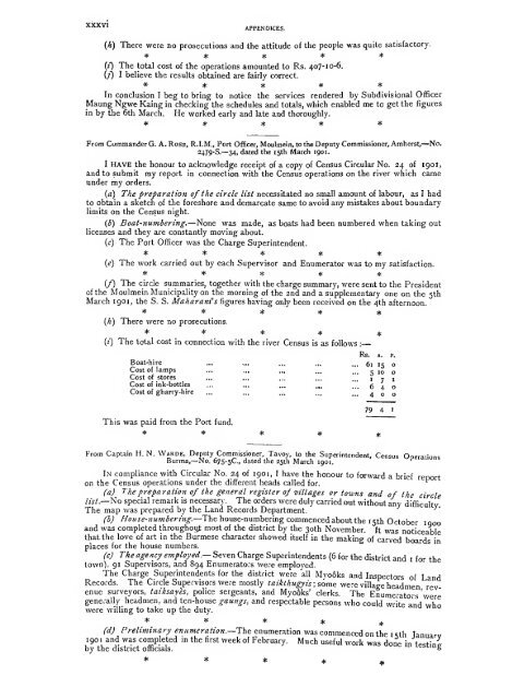 Burma: Census of India 1901 Vol. I - Khamkoo