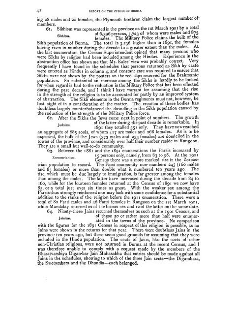 Burma: Census of India 1901 Vol. I - Khamkoo