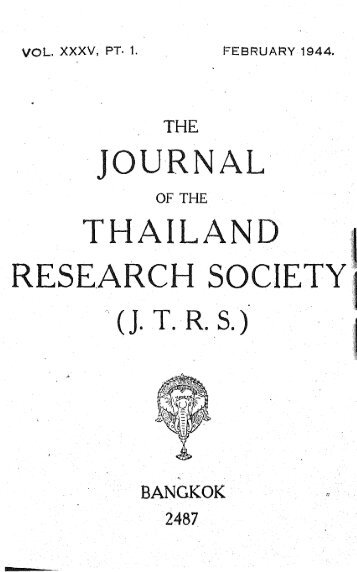 The Journal of the Thailand Research Society Vol. XXXV ... - Khamkoo