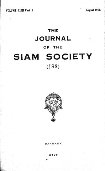 The Journal of the Siam Society Vol. XLIII, Part 1-2, 1955 - Khamkoo