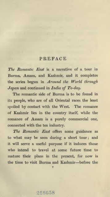 The romantic East: Burma, Assam, & Kashmir - Khamkoo