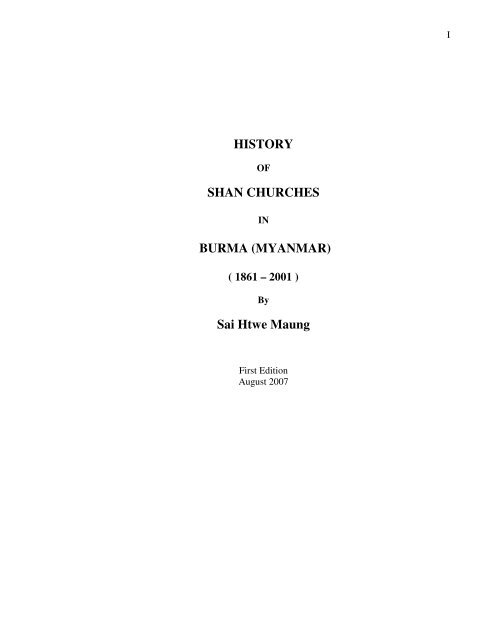 History of Shan Churches in Burma 1861-2001 - Khamkoo